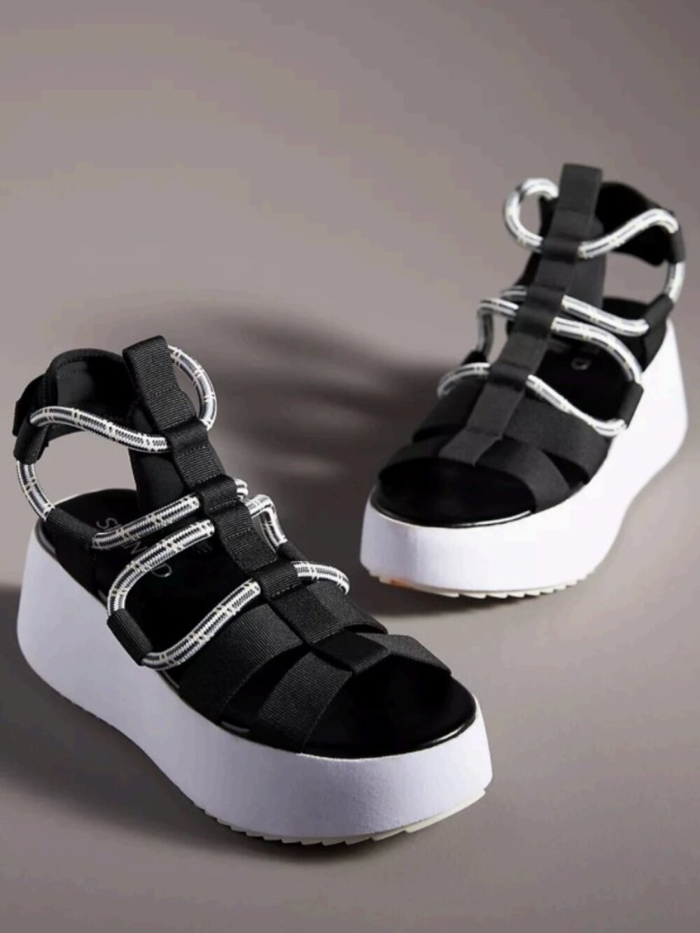 Anthropologie Silent D Sporty ChunkyPlatform Wedge Sandals Sz 10